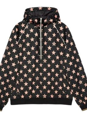 Gucci Black Hoodie with Pink Star Motif